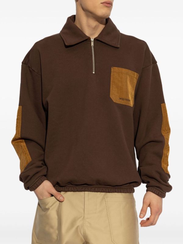 Alexander McQueen Brown Contrasting-Pocket Polo Shirt | Browns Polo Shirts