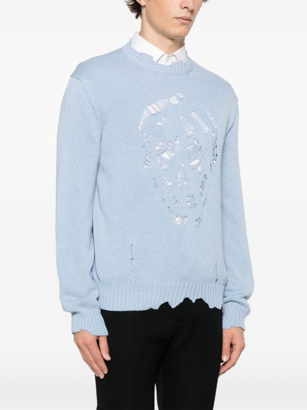 Alexander McQueen Distressed Skull Sweater | Browns Knitted Sweaters
