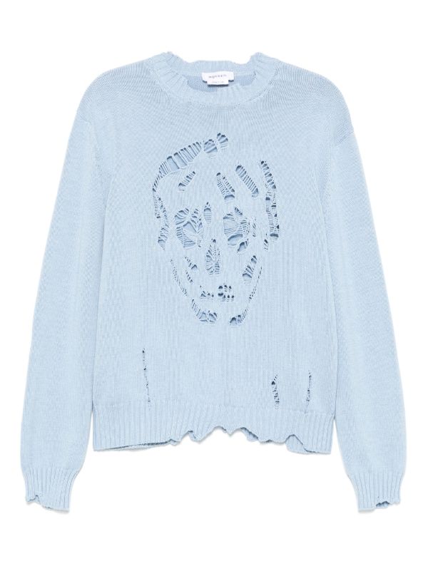 Alexander McQueen distressed skull sweater | Browns Knitted Sweaters