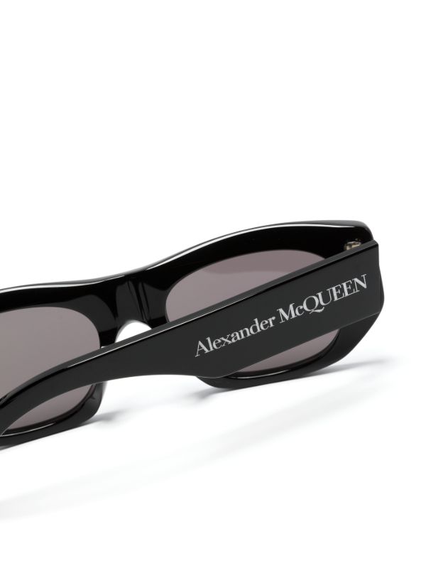 Alexander McQueen Eyewear Black Bold D-Frame Sunglasses | Browns Sunglasses