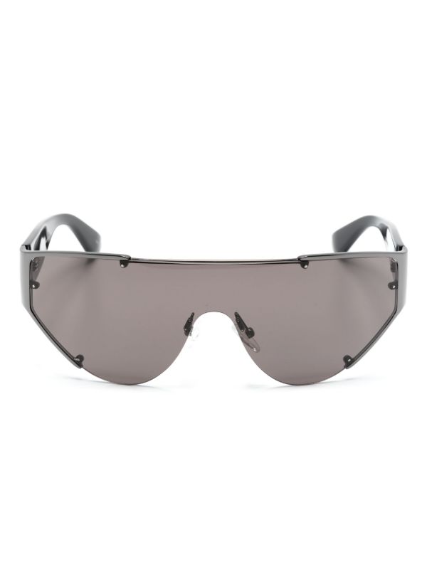 Alexander McQueen Eyewear Black The Grip Shield-Frame Sunglasses | Browns Sunglasses