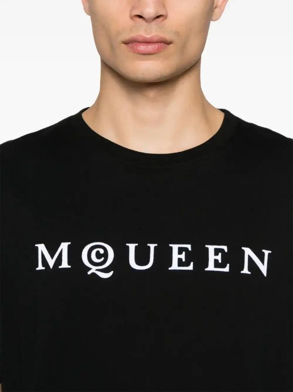 Alexander McQueen Flocked-logo T-shirt | Browns T-Shirts