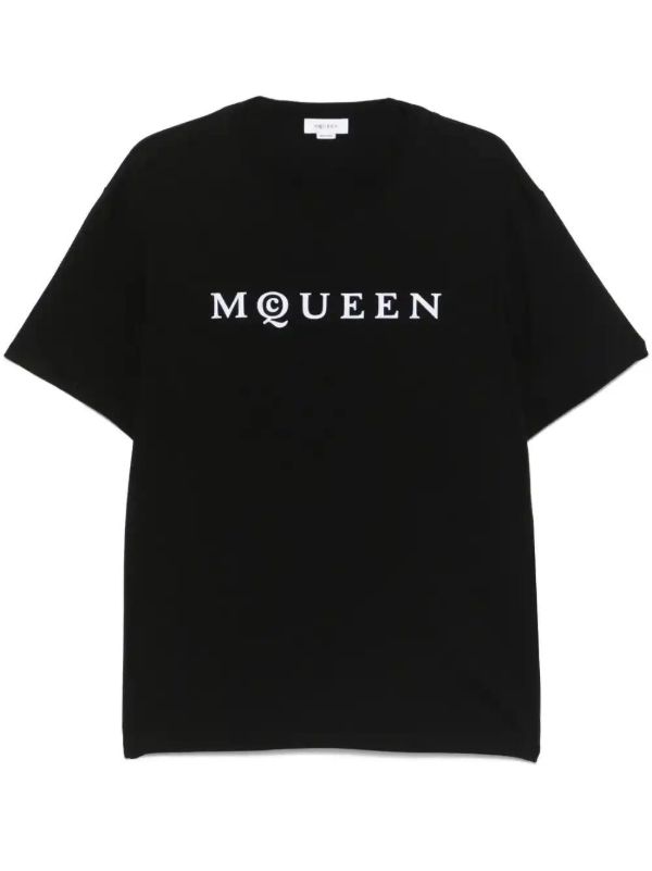Alexander McQueen flocked-logo T-shirt | Browns T-Shirts