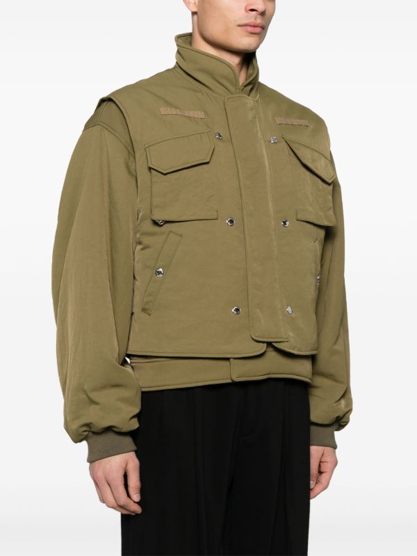 Alexander McQueen Green Layered Bomber Jacket