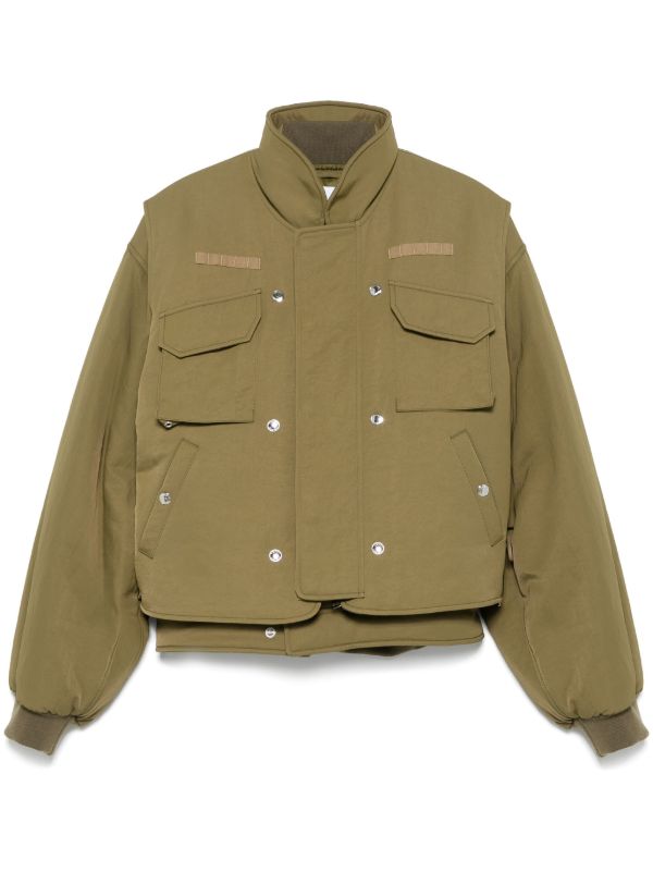 Alexander McQueen Green Layered Bomber Jacket