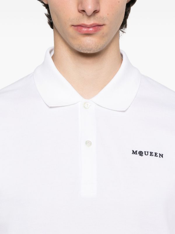 Alexander McQueen Logo-embroidered Polo Shirt | Browns Polo Shirts