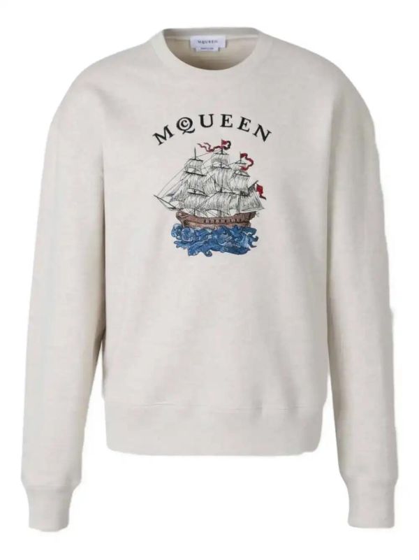 Alexander McQueen logo-embroidered sweatshirt | Browns Sweatshirts