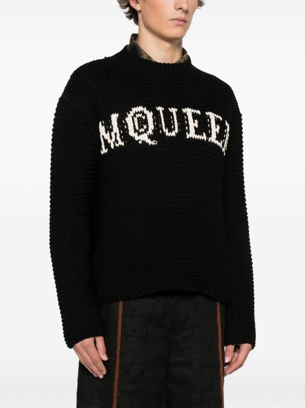 Alexander McQueen Logo-intarsia Sweater | Browns Knitted Sweaters