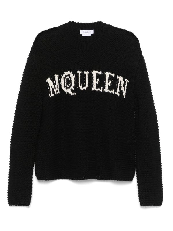 Alexander McQueen logo-intarsia sweater | Browns Knitted Sweaters