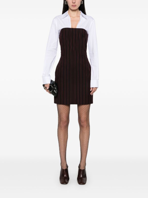 Alexander McQueen Pinstriped Mini Dress | Browns Cocktail & Party Dresses