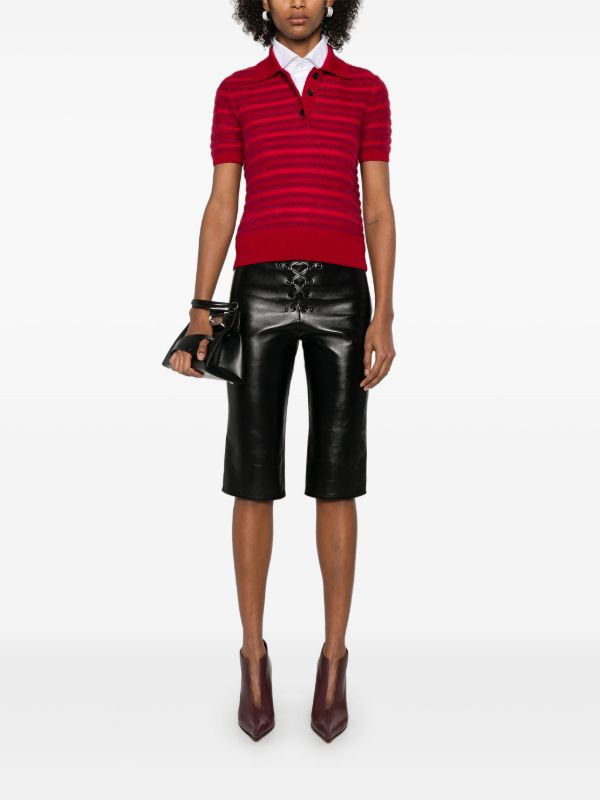 Alexander McQueen Red Striped Polo Top | Browns Polo Tops