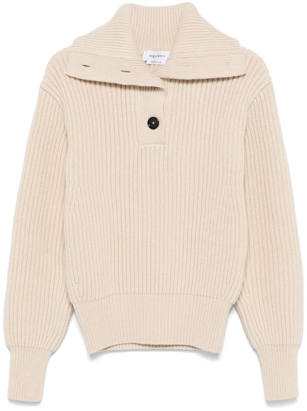 Alexander McQueen Ribbed-Knit Sweater | Browns Knitted Sweaters