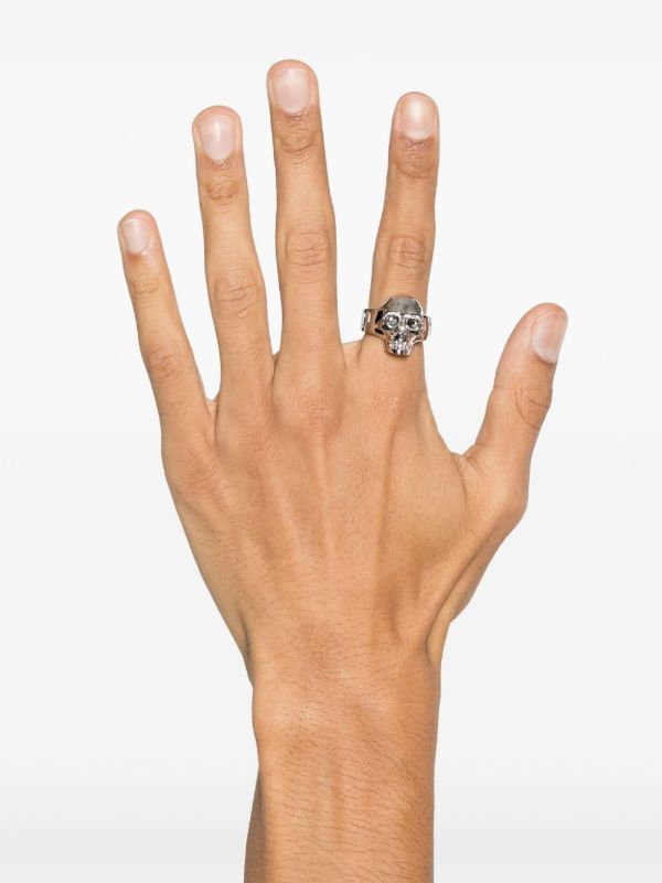 Alexander McQueen Silver Skull Ring | Browns Rings