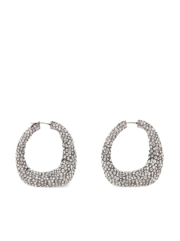 Alexander McQueen Silver-Tone Crystal Hoop Earrings | Browns Earrings