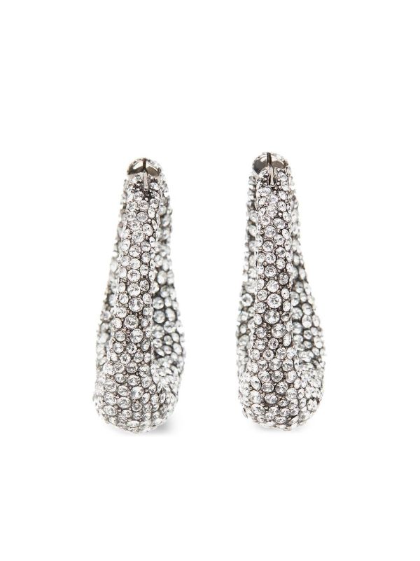 Alexander McQueen Silver-Tone Crystal Hoop Earrings | Browns Earrings