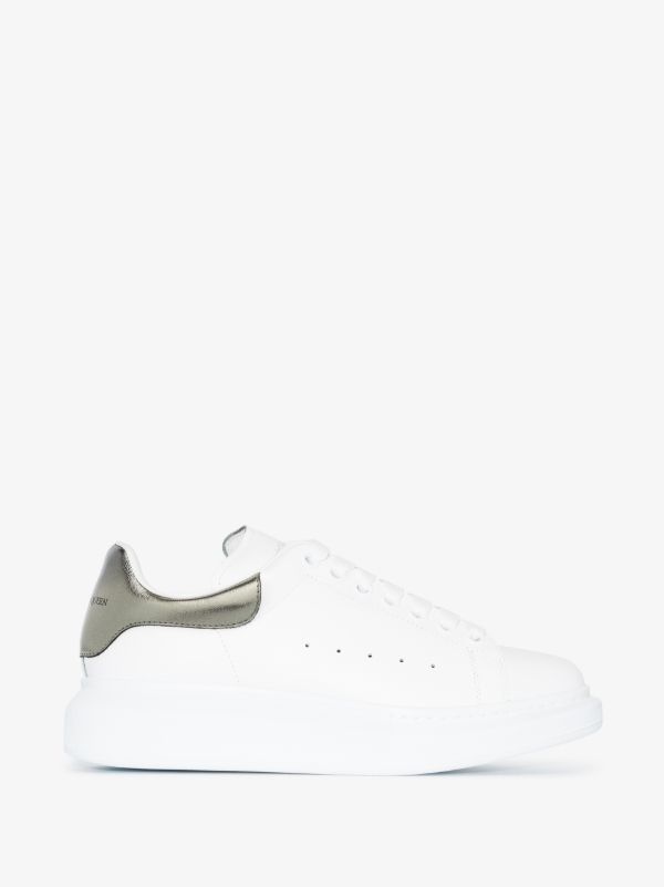 Alexander McQueen White And Silver Oversized Sneakers | Browns Sneakers
