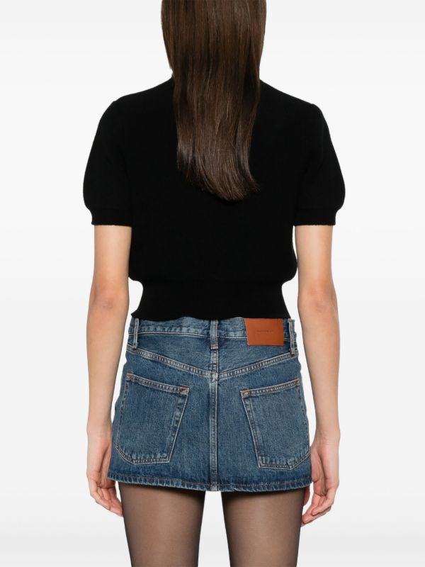 Alexander Wang Black Crystal-Embellished Top | Browns Knitted Tops