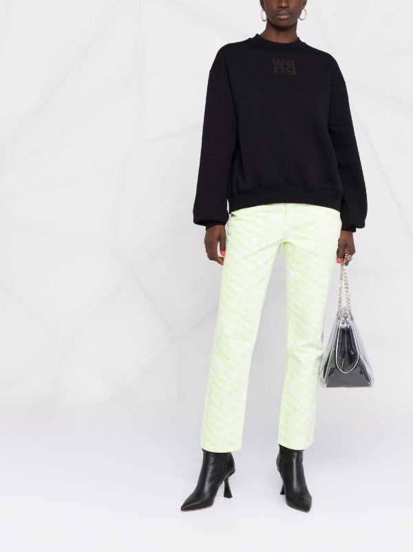 Alexander Wang Black Logo Print Cotton Sweatshirt | Browns Sweaters