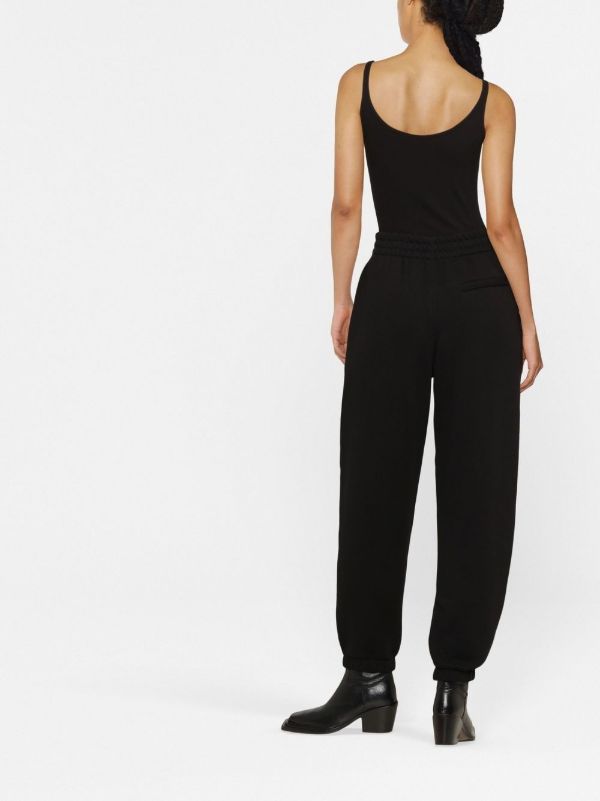 Alexander Wang Black Logo Print Tapered Track Pants | Browns Sweatpants