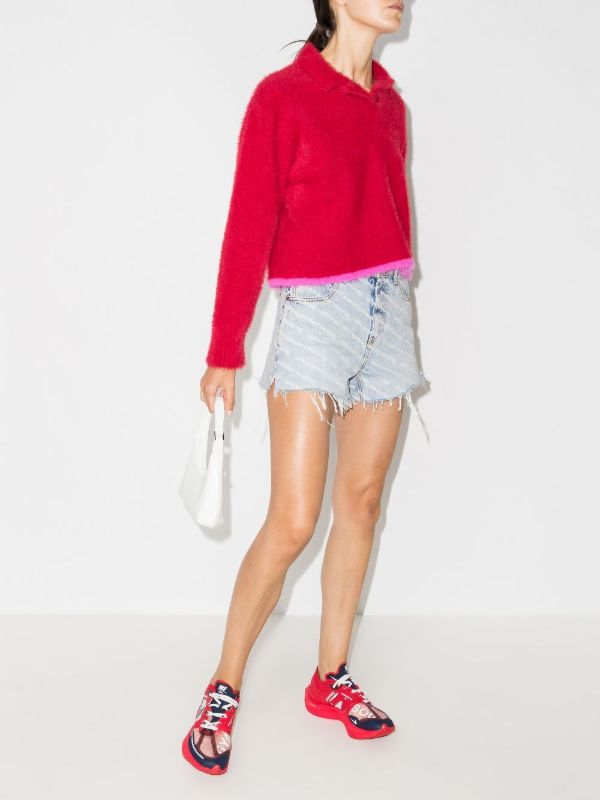 Alexander Wang Blue Bite Logo Denim Shorts | Browns Short & Mini Shorts