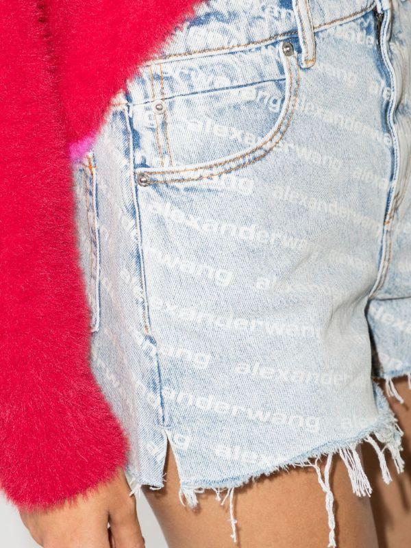 Alexander Wang Blue Bite Logo Denim Shorts | Browns Short & Mini Shorts