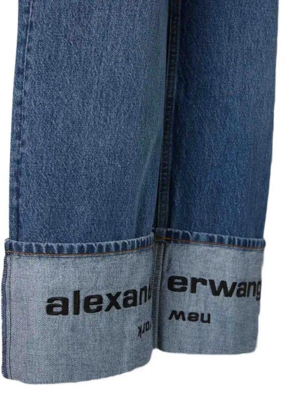 Alexander Wang Cuffed Logo-detail Jeans | Browns Straight-Leg Pants