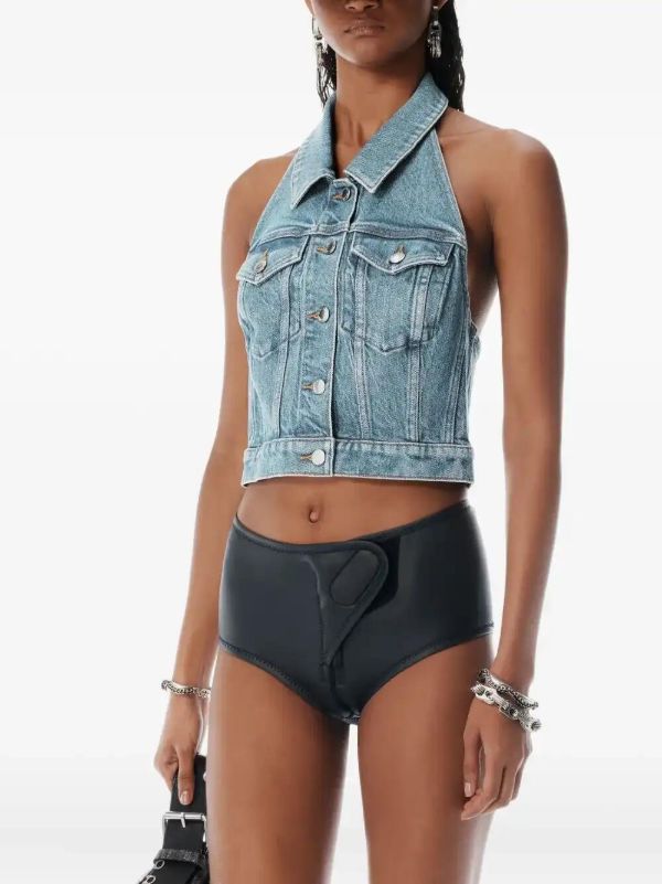 Alexander Wang Halterneck Denim Vest | Browns Vests & Tank Tops
