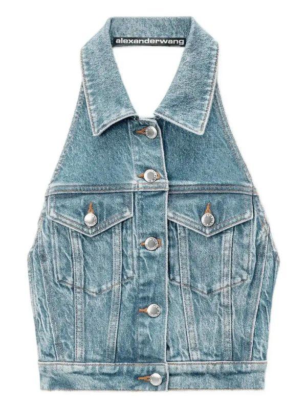 Alexander Wang halterneck denim vest | Browns Vests & Tank Tops
