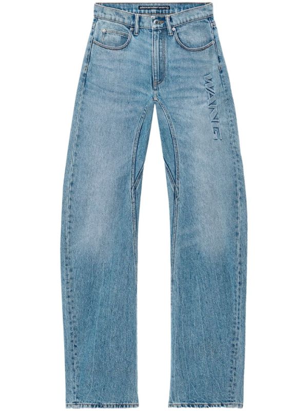 Alexander Wang logo-embossed jeans | Browns Straight-Leg Jeans