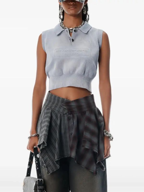 Alexander Wang Logo-embossed Polo Top | Browns Polo Tops