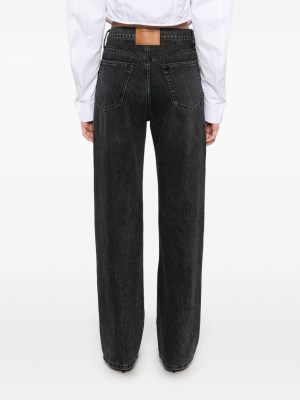 Alexander Wang Logo-Embroidered Jeans | Browns Wide-Leg Jeans