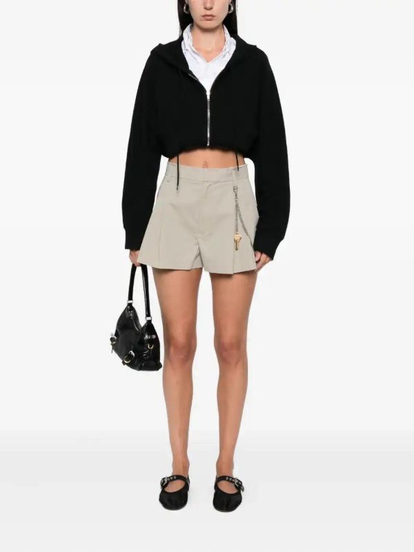 Alexander Wang Pleated Chain-embellished Shorts | Browns Short & Mini Shorts