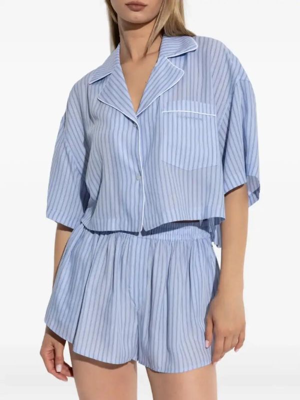 Alexander Wang Striped Elastic-waist Shorts | Browns Short & Mini Shorts