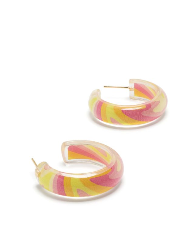Alison Lou 14K Yellow Gold Small Groovy Print Jelly Hoop Earrings | Browns Fine Earrings