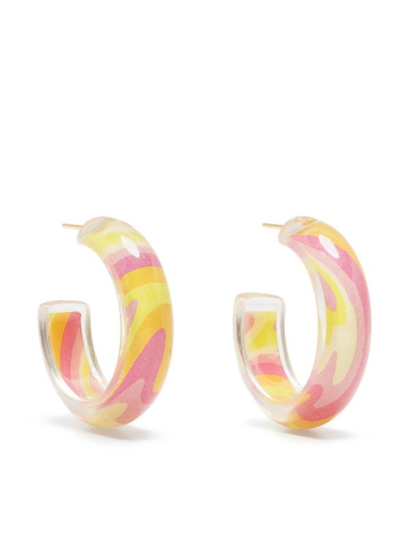 Alison Lou 14K yellow gold Small Groovy Print Jelly Hoop earrings | Browns Fine Earrings