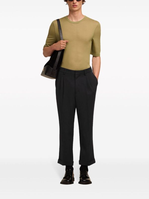 AMI Paris Pressed-Crease Tapered Trousers | Browns Tapered Pants