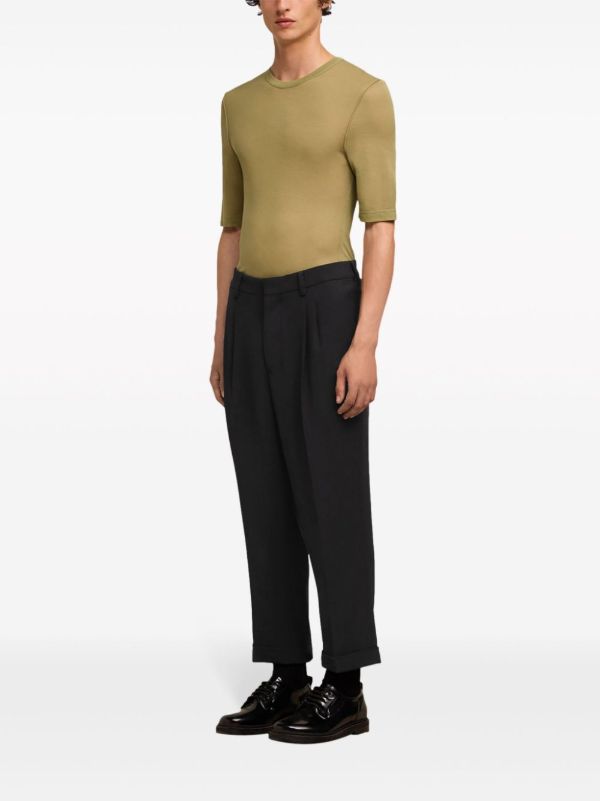 AMI Paris Pressed-Crease Tapered Trousers | Browns Tapered Pants