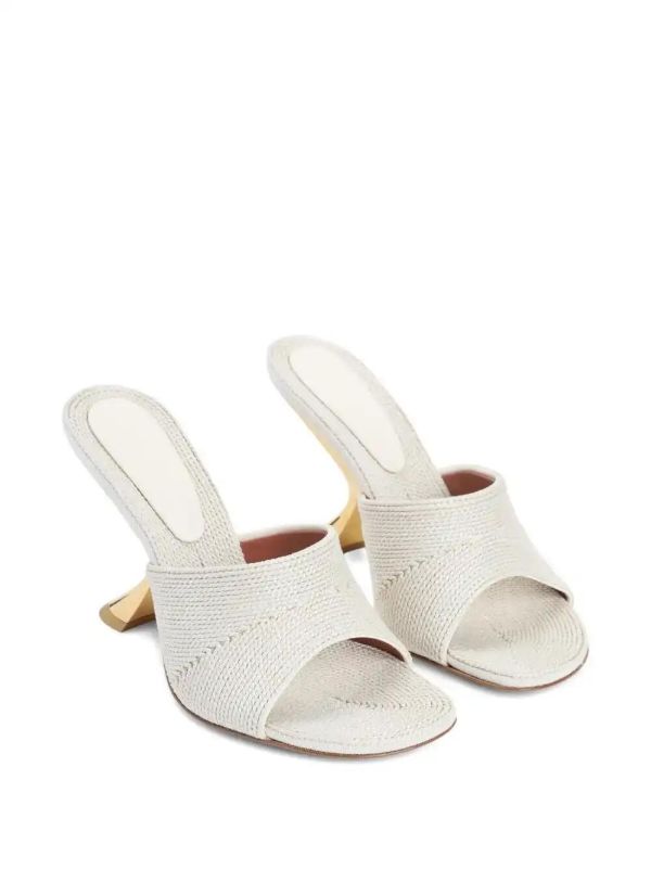 Amina Muaddi 90mm Taylor Leather Sandals | Browns Sandals