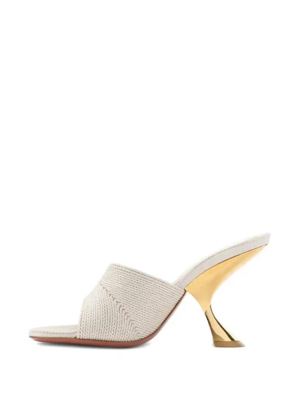 Amina Muaddi 90mm Taylor Leather Sandals | Browns Sandals