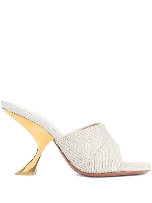 Amina Muaddi 90mm Taylor leather sandals | Browns Sandals