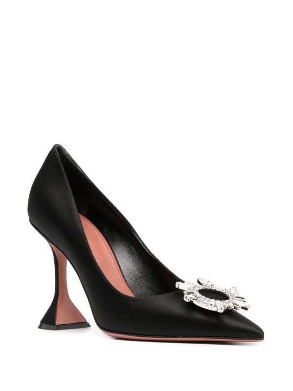 Amina Muaddi Black Begum 95 Crystal Pumps | Browns Pumps