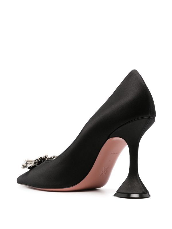 Amina Muaddi Black Begum 95 Crystal Pumps | Browns Pumps