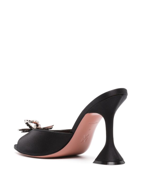 Amina Muaddi Black Rosie 95 Crystal Mules | Browns Mules