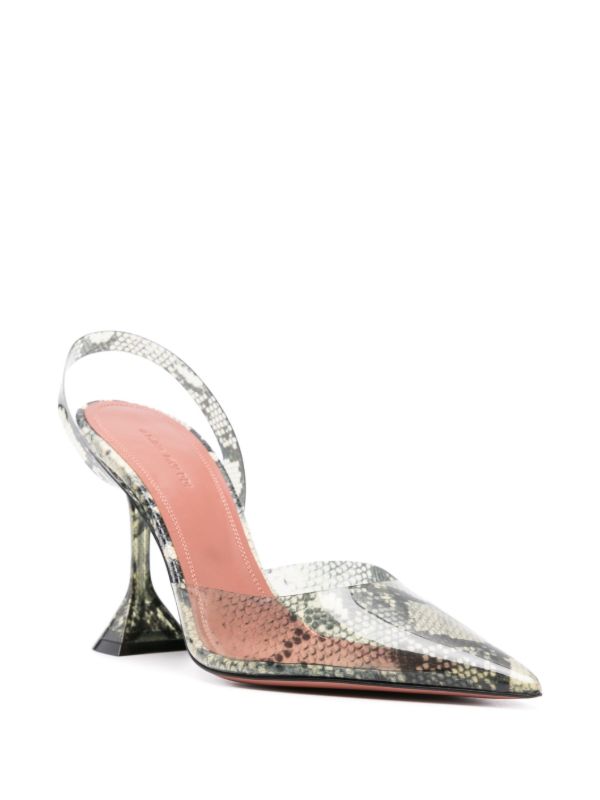 Amina Muaddi Neutral Holli Slingback Pumps | Browns Pumps