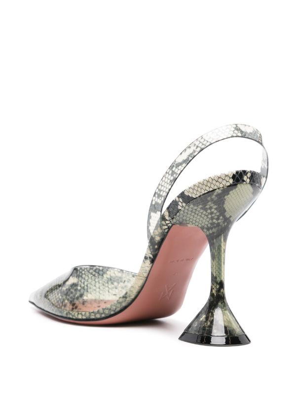 Amina Muaddi Neutral Holli Slingback Pumps | Browns Pumps