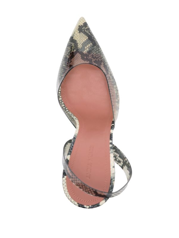 Amina Muaddi Neutral Holli Slingback Pumps | Browns Pumps