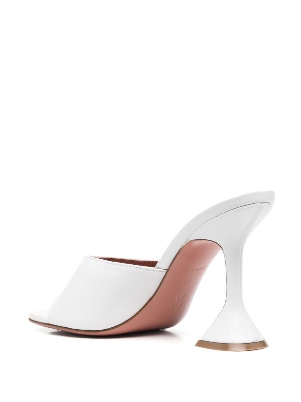 Amina Muaddi White Lupita 95 Mules | Browns Mules