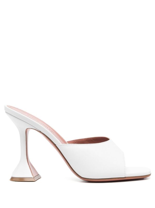 Amina Muaddi white Lupita 95 mules | Browns Mules