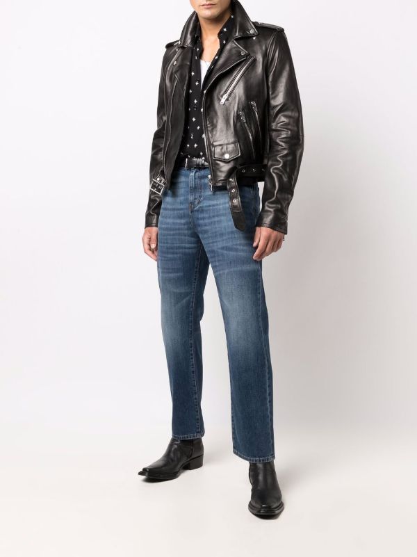 AMIRI Black Leather Biker Jacket | Browns Biker Jackets