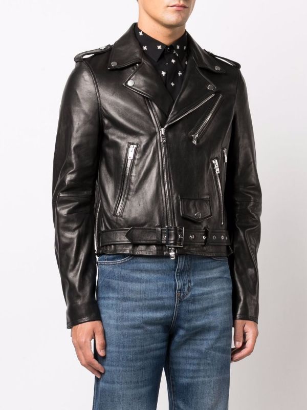 AMIRI Black Leather Biker Jacket | Browns Biker Jackets